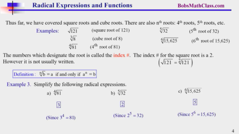 10.1 Radical Expressions and Functions