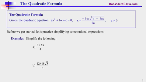 10.3 The Quadratic Formula
