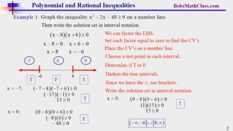 10.7 Polynomial and Rational Inequalities