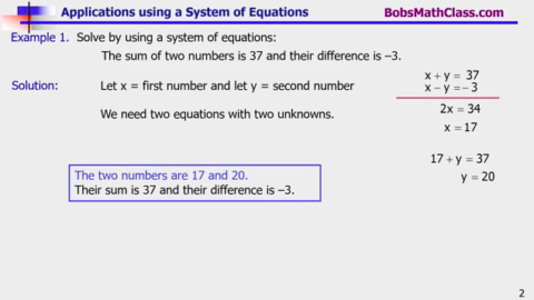 13.4 Applications using a System of Equations
