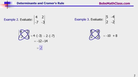 13.6 Determinants and Cramer’s Rule