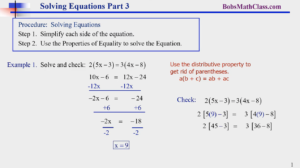 2.3 Solving Equations 3