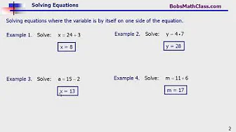 3.1 Solving Equations