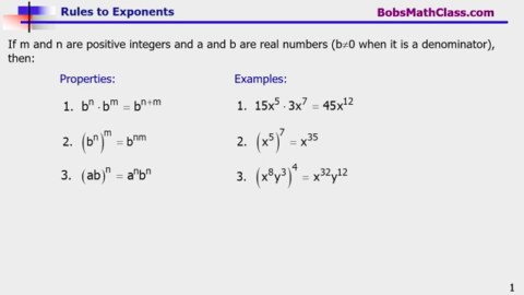 5.1 Rules to exponents