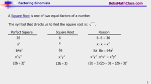 6.5 Factoring Binomials