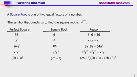 6.5 Factoring Binomials