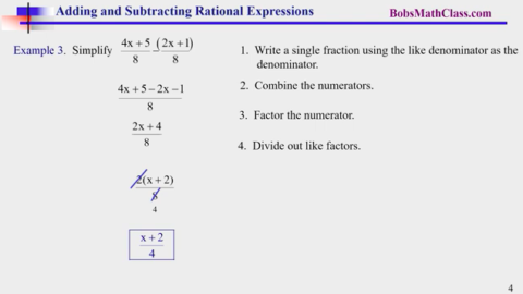7.3 Adding and Subtracting Rational Expressions