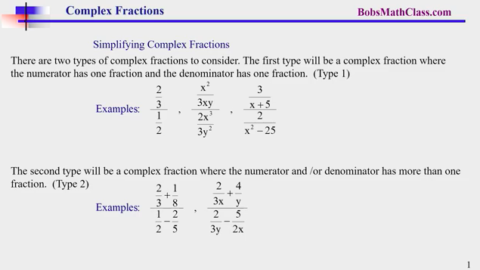 6.4 Complex Fractions
