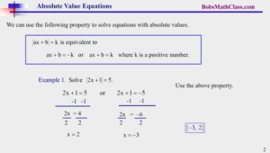 8.3 Absolute Value Equations