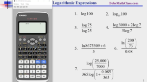 Casio Calculator – Logarithmic Expressions