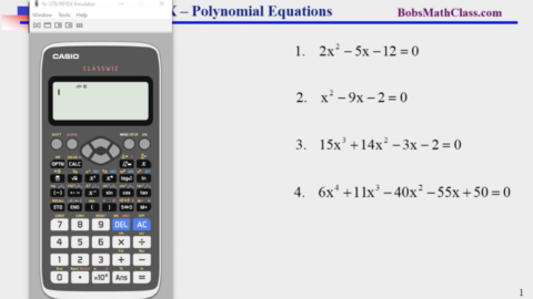 Casio Calculator – Polynomial Equations